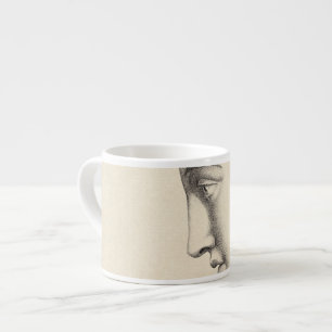 Tasse Expresso Dessin du Français d'antiquité du visage de