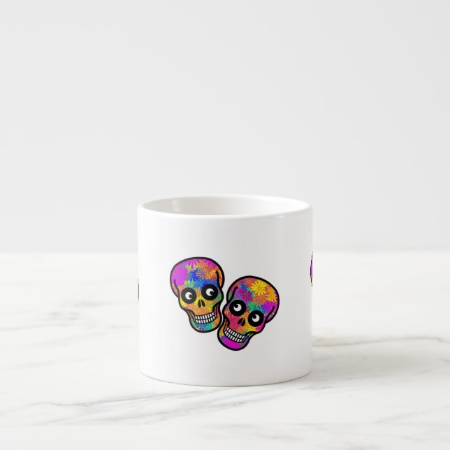 Tasse Expresso Dia De Los Muertos Heureux Couple (Devant)