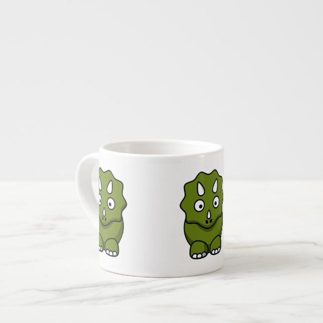 Tasse Expresso Dinosaure mignon de bande dessinée (Devant gauche)