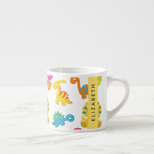 Tasse Expresso Dinosaures Mignons, Motif Des Dinosaures, Votre No (Droite)