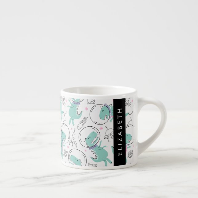 Tasse Expresso Dinosaures Spatiaux, Dinosaures Mignons, Étoiles,  (Droite)