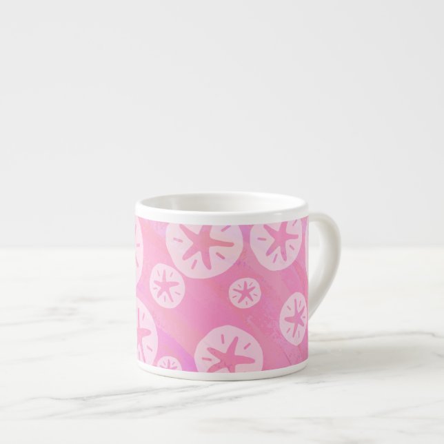 Tasse Expresso Dollar de sable blanc et rose (Devant droit)