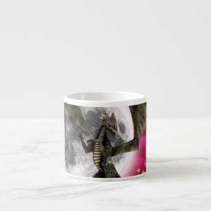 Tasse Expresso Dragon Noir - Créature Fantastique Mythique Ciel R