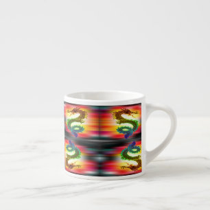 Tasse Expresso Dragons arc-en-ciel