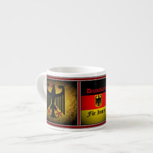 Tasse Expresso Drapeau allemand, aigle noir, immer de fourrure De