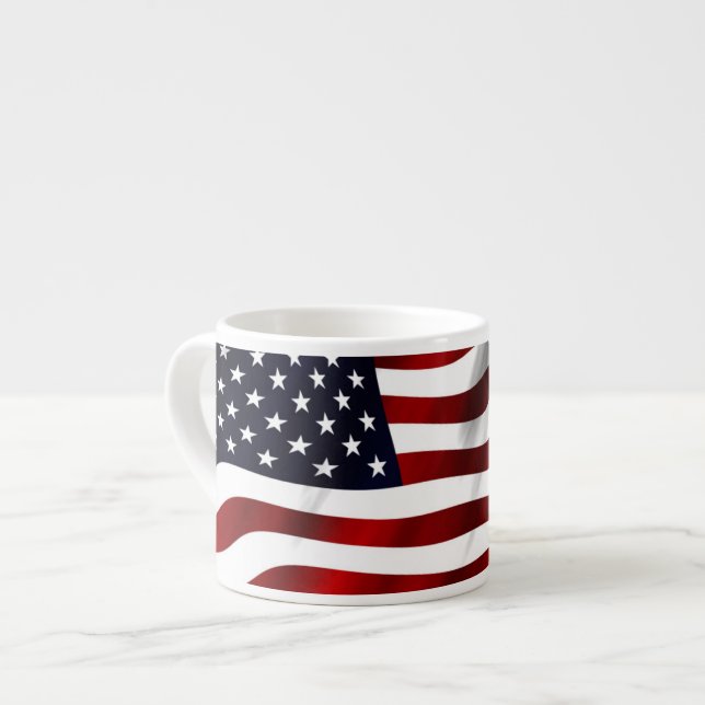 Tasse Expresso Drapeau américain (Devant gauche)