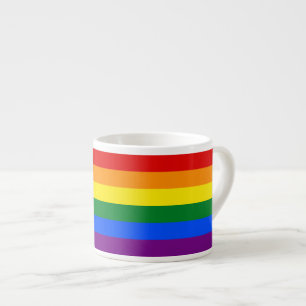 Tasse Expresso Drapeau arc-en-ciel 6 bandes LGBT Gay pride