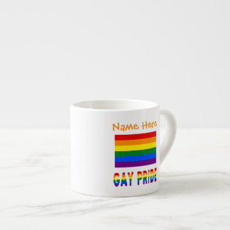 Tasse Expresso Drapeau arc-en-ciel personnalisé de la fierté LGBT