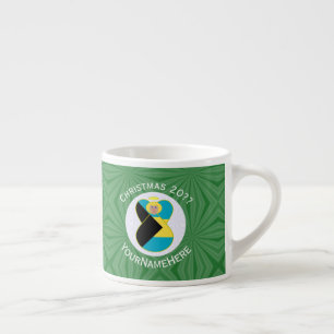 Tasse Expresso Drapeau bahaméen Blonde Angel Noël personnalisé