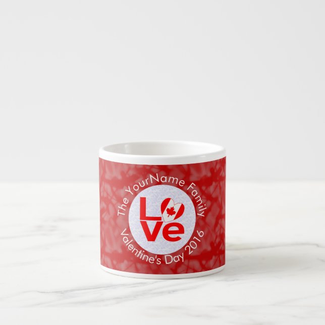 Tasse Expresso Drapeau canadien Red LOVE personnalisé (Devant)