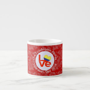 Tasse Expresso Drapeau Colombien Amour Personnalisé 