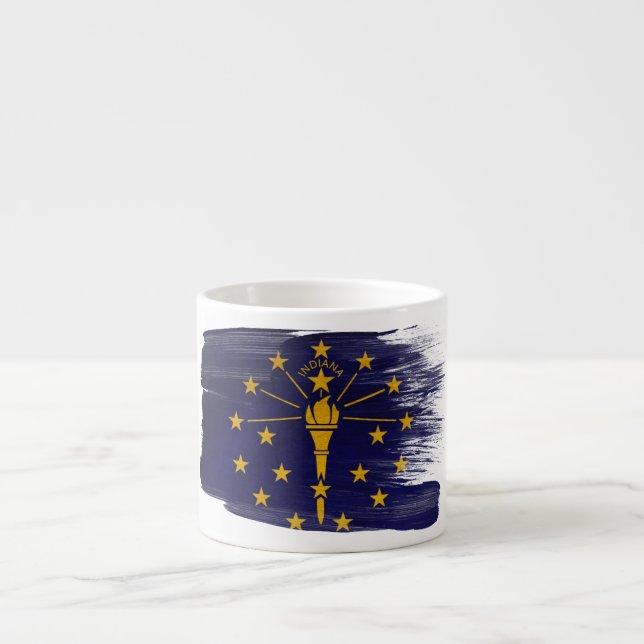 Tasse Expresso Drapeau de l'Indiana (Devant)