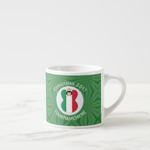 Tasse Expresso Drapeau de Noël personnalisé d'ange italien