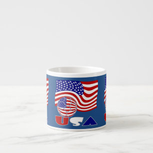 Tasse Expresso Drapeau des États-Unis USA Balle de football Fond