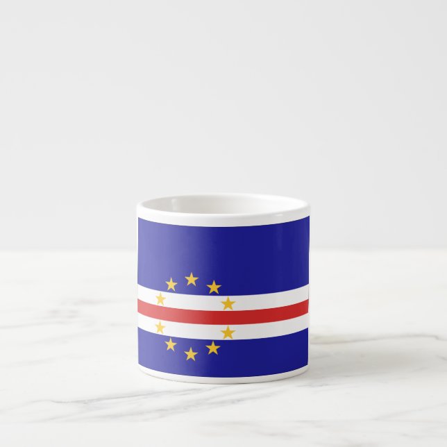 Tasse Expresso Drapeau du Cap Vert (Devant)