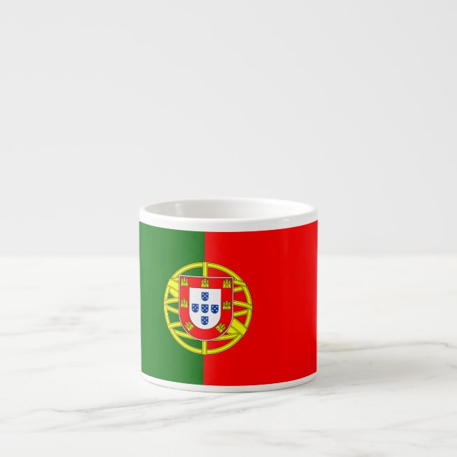 Tasse Expresso Drapeau Du Portugal Armoiries Du Rouge Vert Gold (Devant)