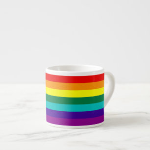 Tasse Expresso Drapeau Gay pride arc-en-ciel de 7 bandes