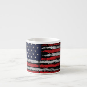 Tasse Expresso Drapeau Grunge U.S.A