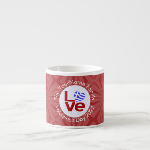 Tasse Expresso Drapeau LOVE Rouge Grec Personnalisé