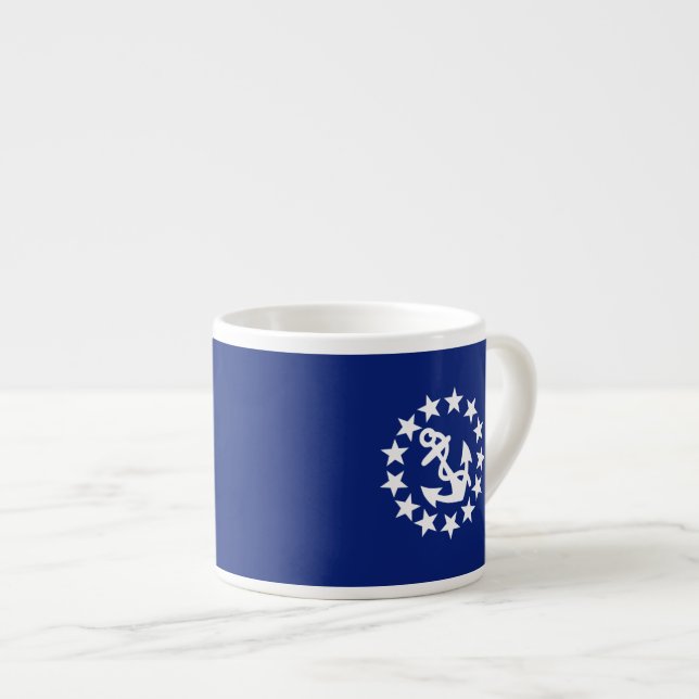 Tasse Expresso Drapeau Nautique Américain Décor bleu marine (Devant droit)