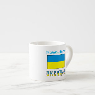Tasse Expresso Drapeau ukrainien ukrainien bleu Personnalisation