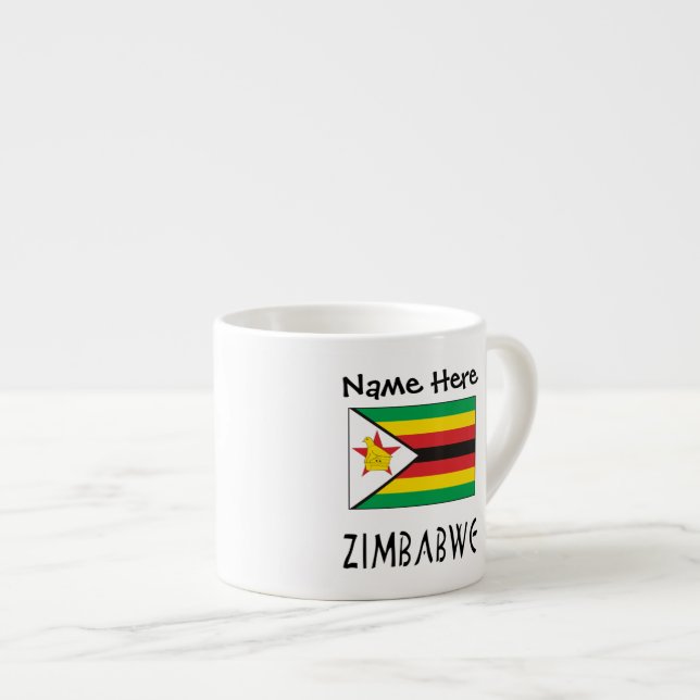 Tasse Expresso Drapeau zimbabwéen personnalisé (Devant droit)