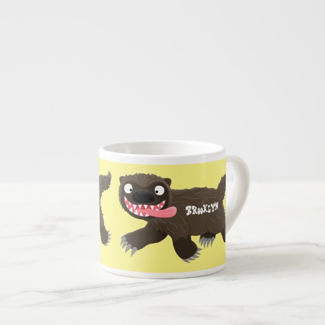 Tasse Expresso Drôle animal avide de carcajou (Devant droit)