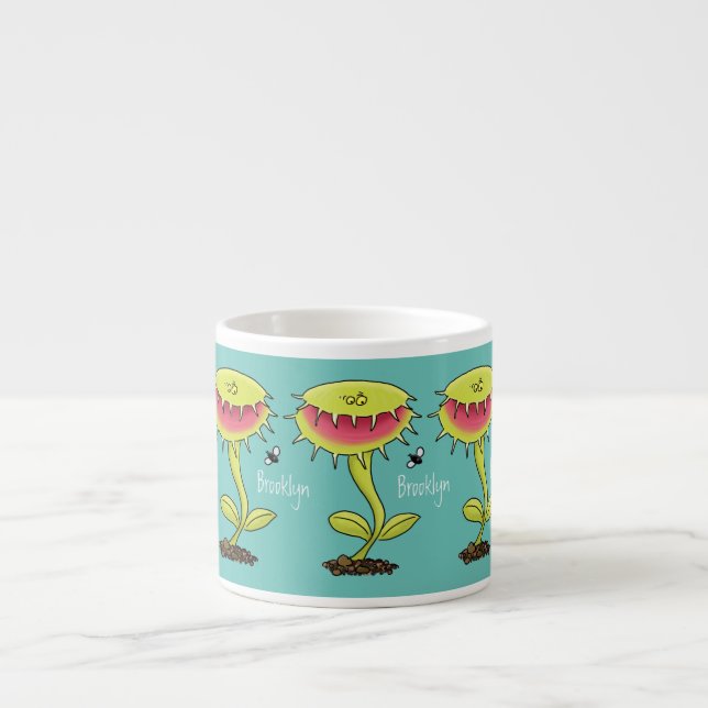 Tasse Expresso Drôle carnivore Vénus piège à mouches plante dessi (Devant)