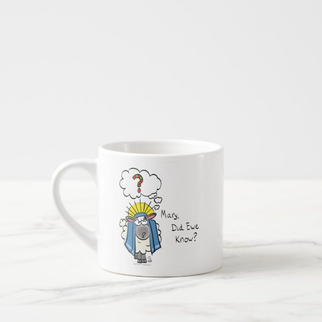 Tasse Expresso Drôle chrétien Noël mignon mouton (Gauche)
