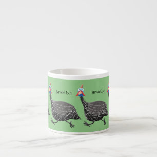 Tasse Expresso Drôle dessin animé d'oiseau de Guineafowl