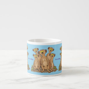 Tasse Expresso Drôle dessin de la famille meerkat