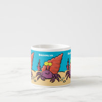 Drôle mignon caricature pourpre crabe ermite