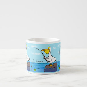 Tasse Expresso Drôle pélican de pêche