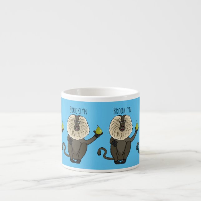 Tasse Expresso Drôle singe-singe macaque à queue de lion (Devant)