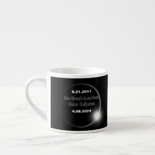 Tasse Expresso Éclipse solaire double date 2024 et 2017