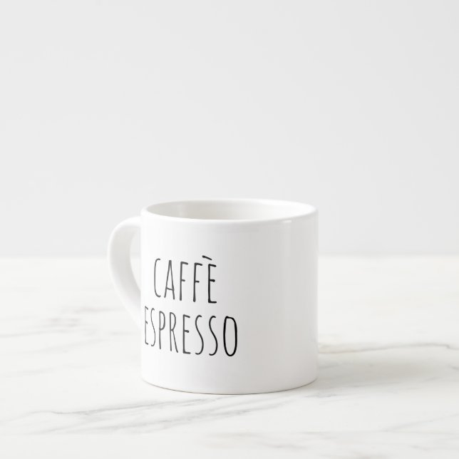 Tasse Expresso Écriture moderne noire Farmhouse Italienne (Devant gauche)