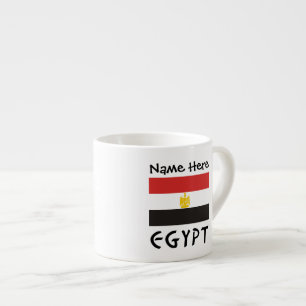 Tasse Expresso Egypte Drapeau Égyptien Nom Personnalisé 