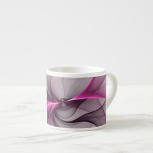 Tasse Expresso Elégant Chaos Moderne Abstrait rose Fractal Art