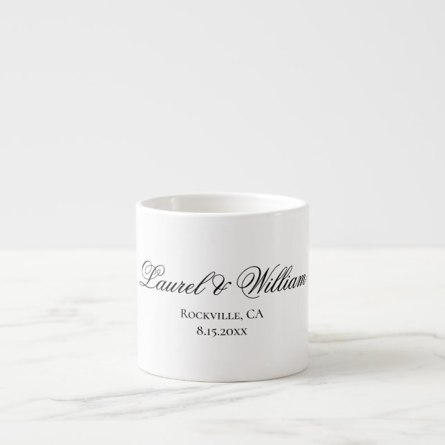Tasse Expresso Élégante mariée de script et de la pièce Expresso  (Devant)