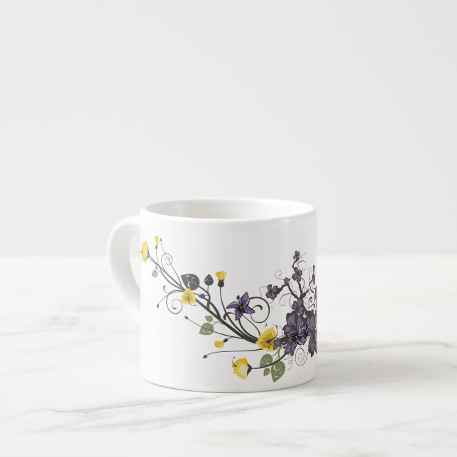 Tasse Expresso Élégante Mug de spécialités florales (Devant gauche)