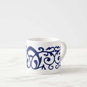 Tasse Expresso Elégante Mug d'Espresso Bleu et Blanc Marine