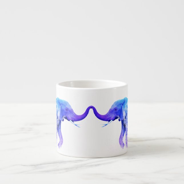Tasse Expresso Eléphant animal moderne Art numérique éléphants (Devant)