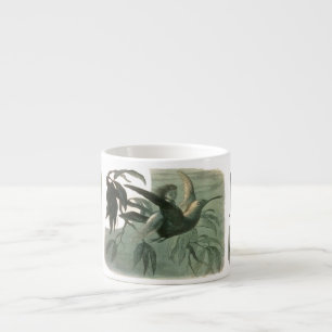 Tasse Expresso Elf Fairies Elves Lune Scène nocturne Oiseau Volan