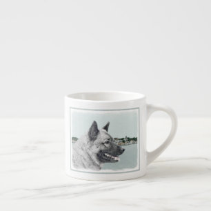 Tasse Expresso Elkhound norvégien à la peinture de village - Chie