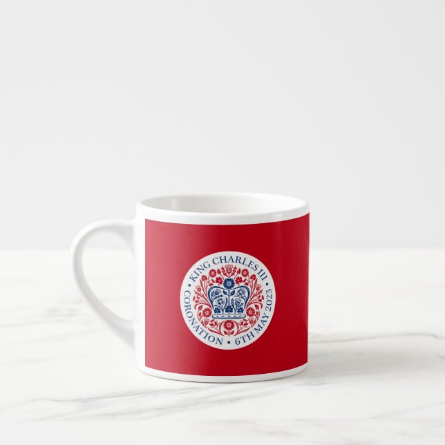 Tasse Expresso Emblème du couronnement du roi Charles III (Gauche)