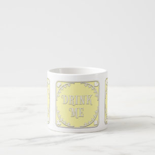 Tasse Expresso Emblème Jaune du Tea Party de "Drink Me" Wonderlan