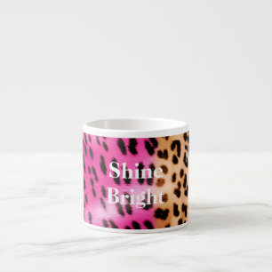Tasse Expresso Empreinte de léopard or rose
