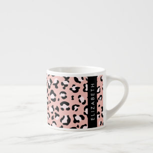 Tasse Expresso Empreinte de léopard, Spots, Leopard Rose, Votre N
