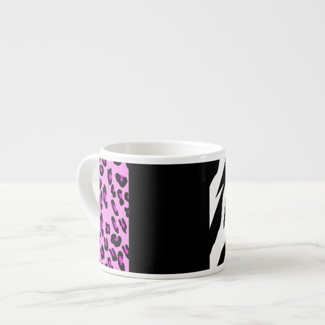 Tasse Expresso Empreinte de léopard, Zebra Print, Poster de anima (Devant gauche)