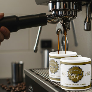 Tasse Expresso Enseigne de salon de café professionnelle avec log